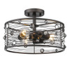 Bijoux 3 Light Semi-flush In Brushed Etruscan Bronze (1998-SF EBB)