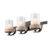 Chatham 3 Light Bath Vanity in Gunmetal Bronze with Clear Sandblasted Glass (1048-BA3 GMT-CS)