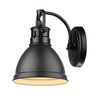 Duncan 1 Light Bath Vanity in Matte Black with a Matte Black Shade (3602-BA1 BLK-BLK)