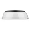 Duncan 14" Flush Mount in Matte Black with a White Shade (3602-14 BLK-WH)