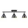 Duncan 3 Light Semi-Flush - Track Light in Matte Black with Black Shades (3602-3SF BLK-BK)