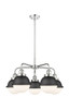 Ballston Urban - 5 Light - 26 inch - Polished Chrome - Chandelier (916-5CR-PC-HFS-61-BK)