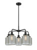 Edison - 5 Light - 25 inch - Matte Black - Chandelier (916-5CR-BK-G262)