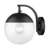 Dixon Sconce in Matte Black with Clear Glass and Matte Black Cap (3219-1W BLK-BLK)