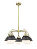 Ballston Urban - 5 Light - 26 inch - Antique Brass - Chandelier (916-5CR-AB-HFS-61-BK)