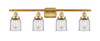 Bell - 4 Light - 36 inch - Satin Gold - Bath Vanity Light (916-4W-SG-G52)