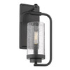 Holden 1 Light Sconce In Matte Black With Seeded Glass (2380-1W BLK-SD)
