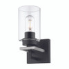 Tribeca 1 Light Vanity In Matte Black With Clear Glass (6070-BA1 BLK-PW)