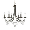 Mirabella 6 Light Chandelier In Rubbed Bronze With Crystal (7644-6 RBZ)