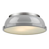 Duncan 14" Flush Mount in Pewter with a Gray Shade (3602-14 PW-GY)
