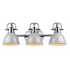 Duncan 3 Light Vanity In Chrome With Gray Steel Shade(s) (3602-BA3 CH-GY)