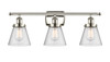 Cone - 3 Light - 26 inch - Polished Nickel - Bath Vanity Light (916-3W-PN-G64-LED)