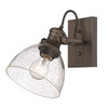 Hines 1-Light Bath Vanity in Rubbed Bronze with Seeded Glass (3118-BA1 RBZ-SD)