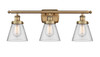 Cone - 3 Light - 26 inch - Brushed Brass - Bath Vanity Light (916-3W-BB-G62)