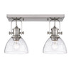 Hines 2-Light Semi-Flush in Pewter with Seeded Glass (3118-2SF PW-SD)