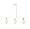 Beacon - 3 Light - 36 inch - White Polished Chrome - Stem Hung - Island Light (916-3I-WPC-G201-6-LED)
