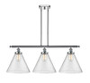 Cone - 3 Light - 36 inch - Polished Chrome - Stem Hung - Island Light (916-3I-PC-G44-L-LED)