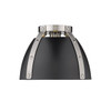Aldrich 1 Light Flush Mount In Pewter With Matte Black Shade(s) (6928-FM PW-BLK)