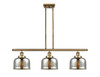 Bell - 3 Light - 36 inch - Brushed Brass - Stem Hung - Island Light (916-3I-BB-G78-LED)