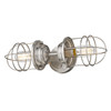 Seaport 2 Light Sconce In Pewter With Matching Metal Cage Shade(s) (9808-2W PW)