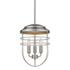 Seaport 3 Light Pendant In Pewter With Matching Metal Cage Shade(s) (9808-3P PW)