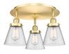 Cone - 3 Light - 18 inch - Satin Gold - Flush Mount (916-3C-SG-G64)