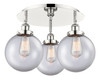 Whitney - 3 Light - 20 inch - Polished Nickel - Flush Mount (916-3C-PN-G202-8)