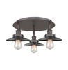 Edison - 3 Light - 20 inch - Oil Rubbed Bronze - Flush Mount (916-3C-OB-M5-OB)