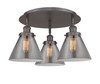 Cone - 3 Light - 20 inch - Oil Rubbed Bronze - Flush Mount (916-3C-OB-G43)