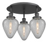 Geneseo - 3 Light - 18 inch - Matte Black - Flush Mount (916-3C-BK-G165)