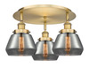 Fulton - 3 Light - 19 inch - Brushed Brass - Flush Mount (916-3C-BB-G173)