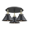 Ballston Urban - 3 Light - 20 inch - Black Antique Brass - Flush Mount (916-3C-BAB-M10-BK)