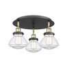 Olean - 3 Light - 19 inch - Black Antique Brass - Flush Mount (916-3C-BAB-G322)