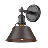 Orwell 1-Light Bath Vanity in Matte Black with Rubbed Bronze (3306-BA1 BLK-RBZ)