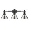 Orwell 3-Light Vanity Light in Matte Black with Pewter (3306-BA3 BLK-PW)