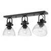 Hines 3-Light Semi-Flush in Matte Black with Seeded Glass (3118-3SF BLK-SD)