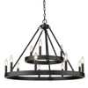 Alastair 2 Tier 3+9 Light Chandelier in Matte Black (1017-39 BLK)