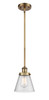 Cone - 1 Light - 6 inch - Brushed Brass - Mini Pendant (916-1S-BB-G64-LED)