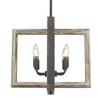 Harvey 4 Light Pendant In Antique Black Iron With Steel In Wood (0859-4P ABI)