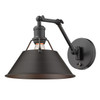 Orwell Articulating Wall Sconce in Matte Black with Rubbed Bronze (3306-A1W BLK-RBZ)