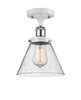 Cone - 1 Light - 8 inch - White Polished Chrome - Semi-Flush Mount (916-1C-WPC-G44)
