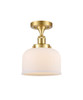 Bell - 1 Light - 8 inch - Satin Gold - Semi-Flush Mount (916-1C-SG-G71)