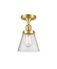 Cone - 1 Light - 6 inch - Satin Gold - Flush Mount (916-1C-SG-G64)