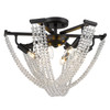 Samba 6 Light Semi-flush In Matte Black With Crystal Strands (1896-6SF BLK-CRY)