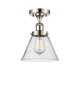 Cone - 1 Light - 8 inch - Polished Nickel - Semi-Flush Mount (916-1C-PN-G44-LED)