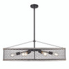 Bailey 6 Light Linear Pendant, Matte Black, Chicken Wire Shades (3171-LP BLK-CW)