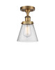 Cone - 1 Light - 6 inch - Brushed Brass - Semi-Flush Mount (916-1C-BB-G64)