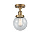 Beacon - 1 Light - 6 inch - Brushed Brass - Semi-Flush Mount (916-1C-BB-G204-6)