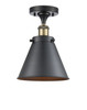 Appalachian - 1 Light - 7 inch - Black Antique Brass - Semi-Flush Mount (916-1C-BAB-M13-BK-LED)