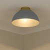 Zoey 3 Light Flush Mount In Olympic Gold W/ Matte Gray Shade(s) (6956-FM OG-MGY)